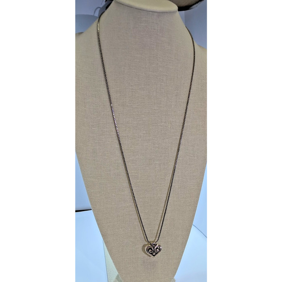 Brighton Alcazar Heart Silver & Crystal Lanyard Badge ID Holder Necklace - Picture 1 of 6